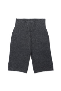 Seamless Knit Half Leggings  -CHARCOAL GRAY(12620706)