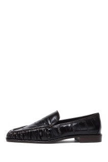 Squaretoe Gather Loafers - DARK BROWN (12521007)