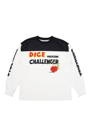 L/S DRY DICE TEE / WHITE - BLACK (CLG-DICE 026-001)