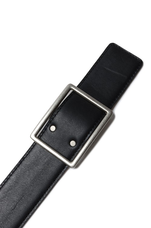 Graphpaper Holeless Leather Classic Belt - BLACK (GU261-90559B