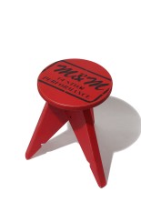 丸スツール（小全塗）/ RED / 焼印ロゴ（BLACK）