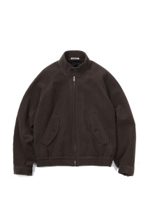 WOOL CASHMERE CORDUROY ZIP BLOUSON - SMOKY BROWN (A26AB05FC)