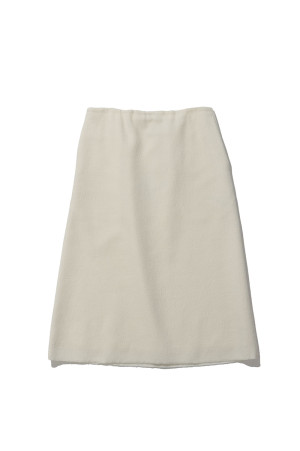 FULLED WOOL SILK SKIRT - IVORY WHITE (A26AS04SJ)