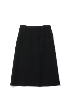 FULLED WOOL SILK SKIRT - BLACK (A26AS04SJ)