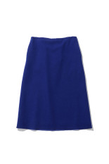 FULLED WOOL SILK SKIRT - ROYAL BLUE (A26AS04SJ)