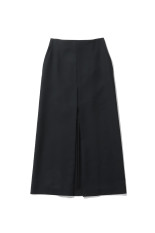 TENSE WOOL DOUBLE CLOTH SLIT SKIRT - BLACK (A26AS02HP)