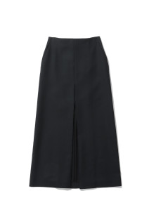 TENSE WOOL DOUBLE CLOTH SLIT SKIRT - BLACK (A26AS02HP)