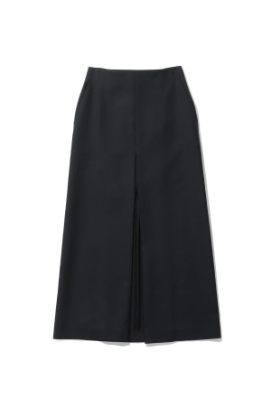 TENSE WOOL DOUBLE CLOTH SLIT SKIRT - BLACK (A26AS02HP)