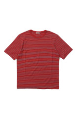 SOFT SMOOTH WOOL STRIPE JERSEY TEE - RED STRIPE (A26AT04BT)