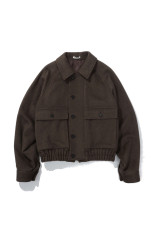 HAIRY WOOL MOHAIR CHAMBRAY BLOUSON - BROWN (A26AB03WB)