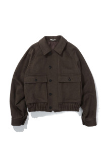 HAIRY WOOL MOHAIR CHAMBRAY BLOUSON - BROWN (A26AB03WB)