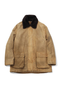 GARMENT-DYED ORGANIC COTTON HEAVY MOLESKIN BLOUSON - FADED NAVY (A26AB05HM)