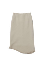 HOMESPUN TWEED FRINGE SKIRT - IVORY BEIGE (A26AS07HT)