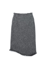 HOMESPUN TWEED FRINGE SKIRT - MIX GRAY (A26AS07HT)
