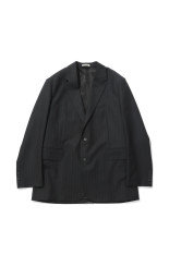 BLUEFACED WOOL JACKET - CHARCOAL NAVY STRIPE (A26AJ03BS)