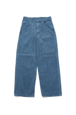 GARMENT-DYED FINX CORDUROY 5P WIDE PANTS - DUSTY BLUE (A26AP02FX)
