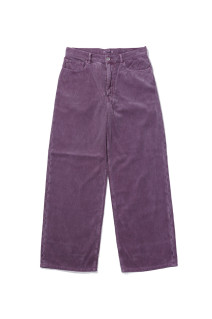 GARMENT-DYED FINX CORDUROY 5P WIDE PANTS - DUSTY PURPLE (A26AP02FX)