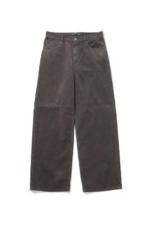GARMENT-DYED FINX CORDUROY 5P WIDE PANTS - OLIVE BROWN (A26AP02FX)