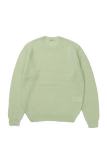 BRUSHED SUPER KID MOHAIR KNIT P/O - LIGHT LIME (A26AP04KM)