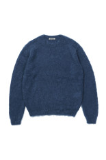 BRUSHED SUPER KID MOHAIR KNIT P/O - LIGHT NAVY (A26AP04KM)