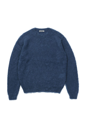 BRUSHED SUPER KID MOHAIR KNIT P/O - LIGHT LIME (A26AP04KM)
