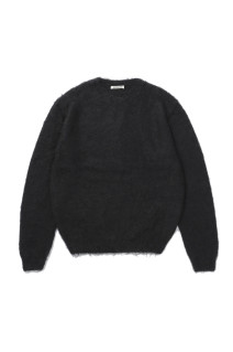 BRUSHED SUPER KID MOHAIR KNIT P/O - INK BLACK (A26AP04KM)