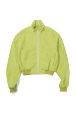 PURE SILK COMFORT FLEECE ZIP BLOUSON - LIME YELLOW (A26AB03SF)