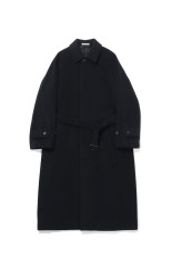 SUPER FINE WOOL MOSSER SOUTIEN COLLAR COAT - BLACK (A26AC03WM)