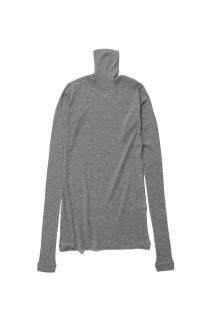 SUPER HIGH GAUGE SHEER RIB TURTLE NECK L/S TEE - TOP GRAY (A00T02HF)