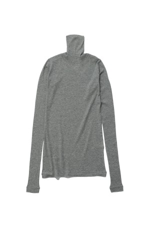 SUPER HIGH GAUGE SHEER RIB TURTLE NECK L/S TEE - TOP GRAY (A00T02HF)