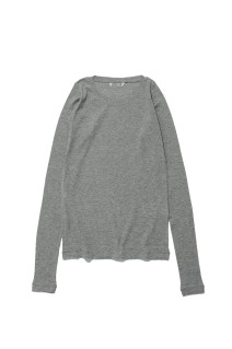 SUPER HIGH GAUGE SHEER RIB WIDE-NECK L/S TEE - RED (A26AP07HF)