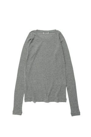 SUPER HIGH GAUGE SHEER RIB WIDE-NECK L/S TEE - TOP GRAY (A26AP07HF)