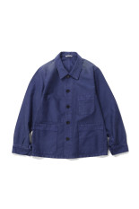 GARMENT-DYED ORGANIC COTTON HEAVY MOLESKIN COVERALL - FADED NAVY (A26AB02HM)