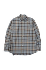 SUPER LIGHT WOOL CHECK SHIRT - BLUE ORANGE CHECK (A26AS01LC)