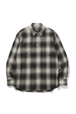 SUPER LIGHT WOOL CHECK SHIRT - BROWN CHARCOAL CHECK (A26AS01LC)