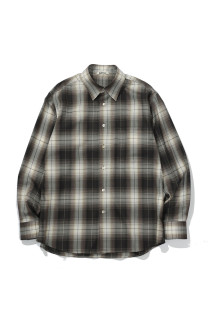 SUPER LIGHT WOOL CHECK SHIRT - BROWN CHARCOAL CHECK (A26AS01LC)