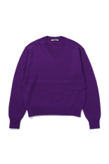 LIGHT CASHMERE KNIT V-NECK P/O - PURPLE (A26AV03CJ)