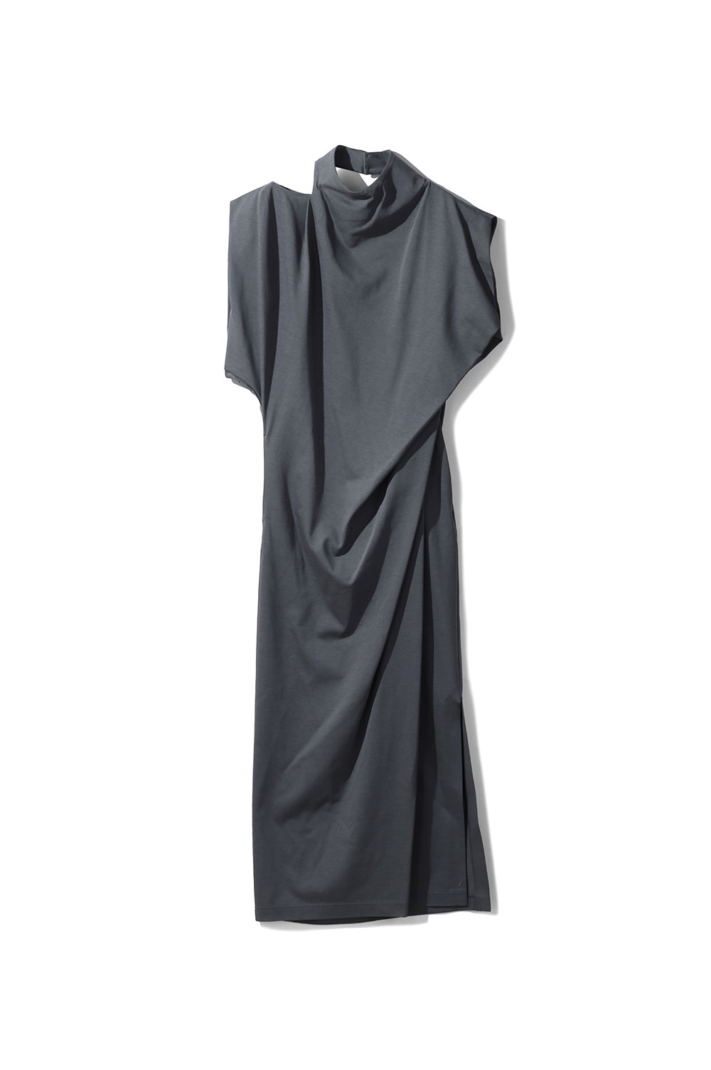 Cotton Jersey Asymmetric Dress - GREY (MM26FW-JS006) | セレクト
