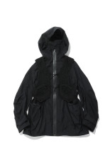 Nylon Oversized Jacket with Cording Embroidery Vest - BLACK (MM26FW-CO028)