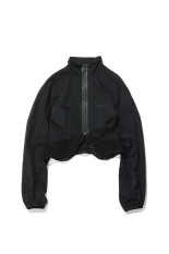Nylon Short Jacket with Cording Embroidery Detail - BLACK (MM26FW-JK029)