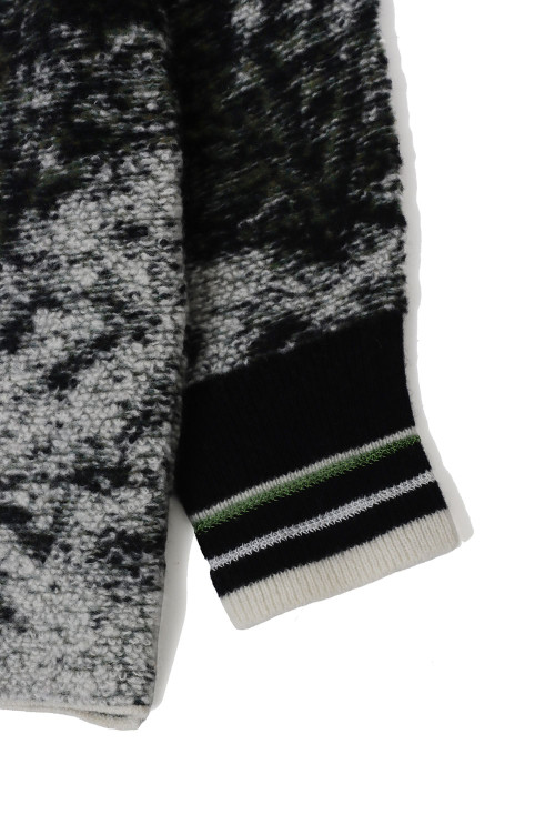Pile Jacquard Plunge Knit Top - GREEN (MM26FW-KN079) | セレクト