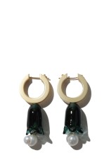 Floral Motif Glass Earrings - GREEN (MM26FW-AC308)