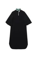 Triacetate Embroidery Neck Top - BLACK (MM26FW-DR112)