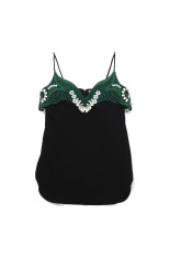 Triacetate Embroidery Camisole Top - BLACK (MM26FW-SH114)