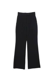 Triacetate High Waisted Center Creased Suit Trousers - BLACK (MM26FW-PT602)