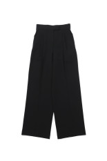 Triacetate High Waisted Tucked Trousers - BLACK (MM26FW-PT603)