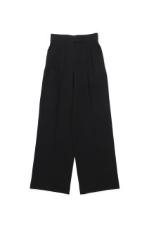 Triacetate High Waisted Tucked Trousers - BLACK (MM26FW-PT603)