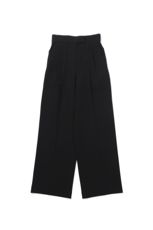 Triacetate High Waisted Tucked Trousers - BLACK (MM26FW-PT603)
