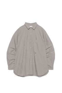 Regular Collar Striped Wind Shirt - Gray (S26FG062)