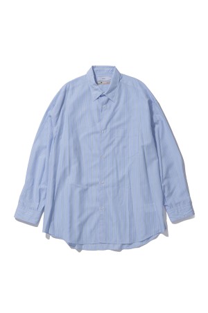 SIDOGRAS L/S Oversized Regular Collar Shirt - GREEN PIN STRIPE (GM262-50027)